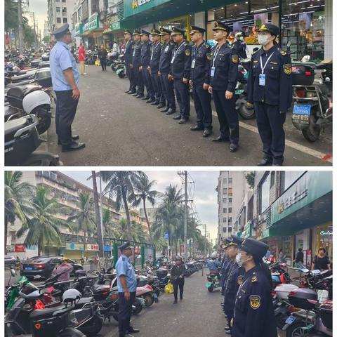 海口市美兰区人民街道综合行政执法中队对辖区内各路段进行整治。