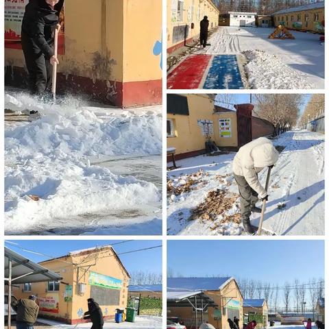 雪舞无声扮校园 除冰清雪保安全——香河县刘宋镇中营小学校园清雪行动