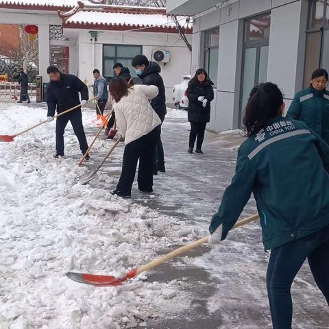 春寒料峭、大雪骤降、全体动员、铲雪除冰