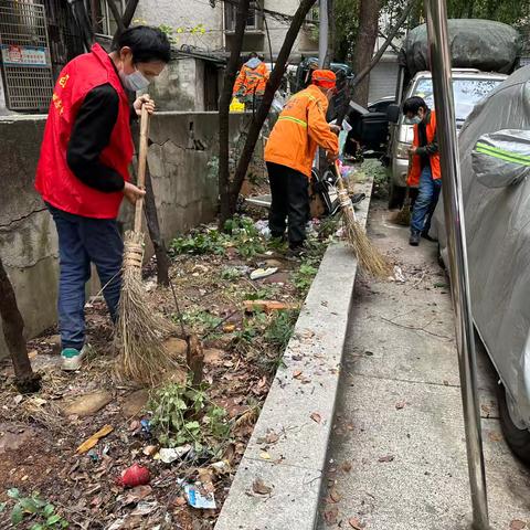 牛角塘社区开展卫生大扫除 助力蓝天保卫战