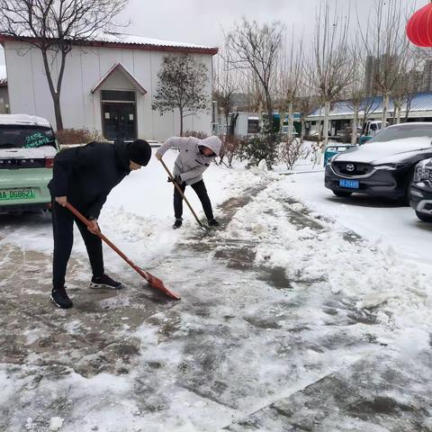 【泺河红心♥砥砺奋进】东泺河社区开展扫雪除冰志愿服务活动