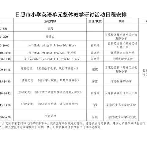 学无止境 共促成长-日照市小学英语单元整体教学研讨活动