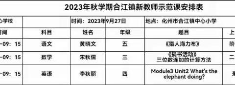 示范观摩    引领成长 ——化州市合江镇中心学校新教师示范观摩课活动