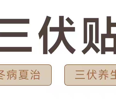 2024年7月15日 “三伏贴”首贴开始啦！！！！