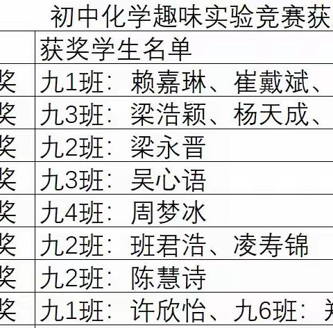 【课题动态06】农村初中化学实验学生自制教具成果展示