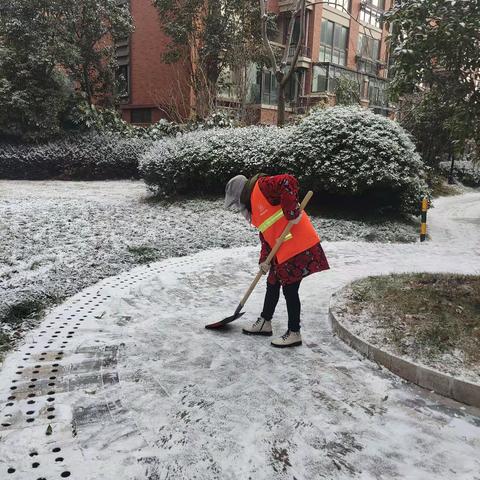 冬日暖人心，扫雪我先行，冰冻难解决