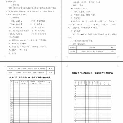 【“三抓三促”行动进行时】构建和谐校园，安全伴我成长———莲麓小学“安全在我心中”普通话演讲比赛