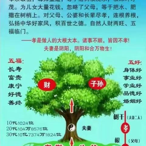 家庭如树，孝道如根，根好命就好