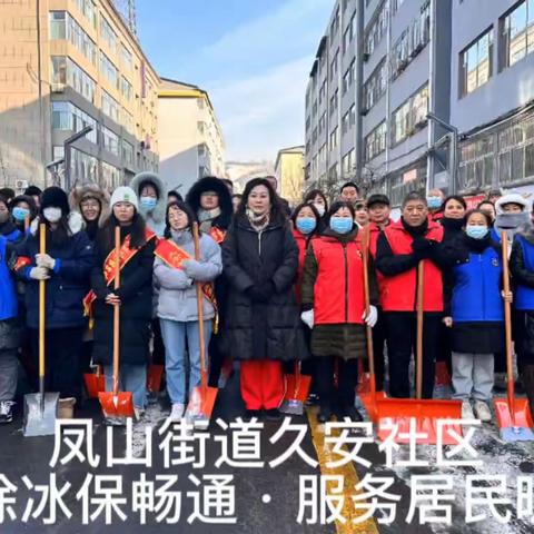 凤山街道久安社区“扫雪除冰保畅通·服务居民暖人心”志愿服务活动