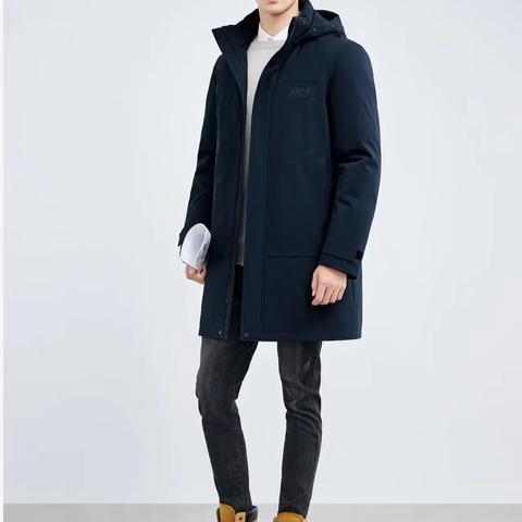 男士脱卸长款羽绒服