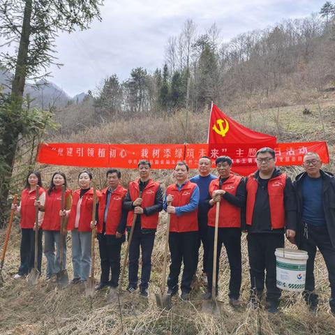 “党建引领植初心·栽树添绿筑未来”--县粮食局联合米粮寺村开展义务植树主题党日活动
