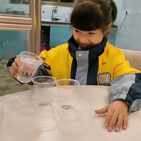 大家好，我是实验小学一年级6班的余若芊，今天我要做的实验是消失的硬币