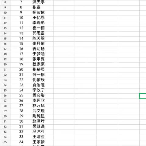 二年级书写名单