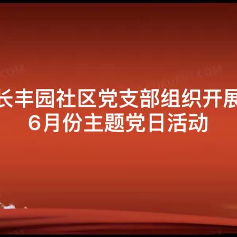 长丰园社区党支部开展“学党纪严警示  强党性庆七一”主题党日活动