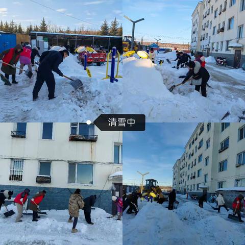 清雪除冰保畅通，服务群众我先行---河东街道光明社区携手双报到党组织开展在职党员进社区活动