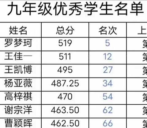 2023年秋期九(1）班期中考试成绩分析