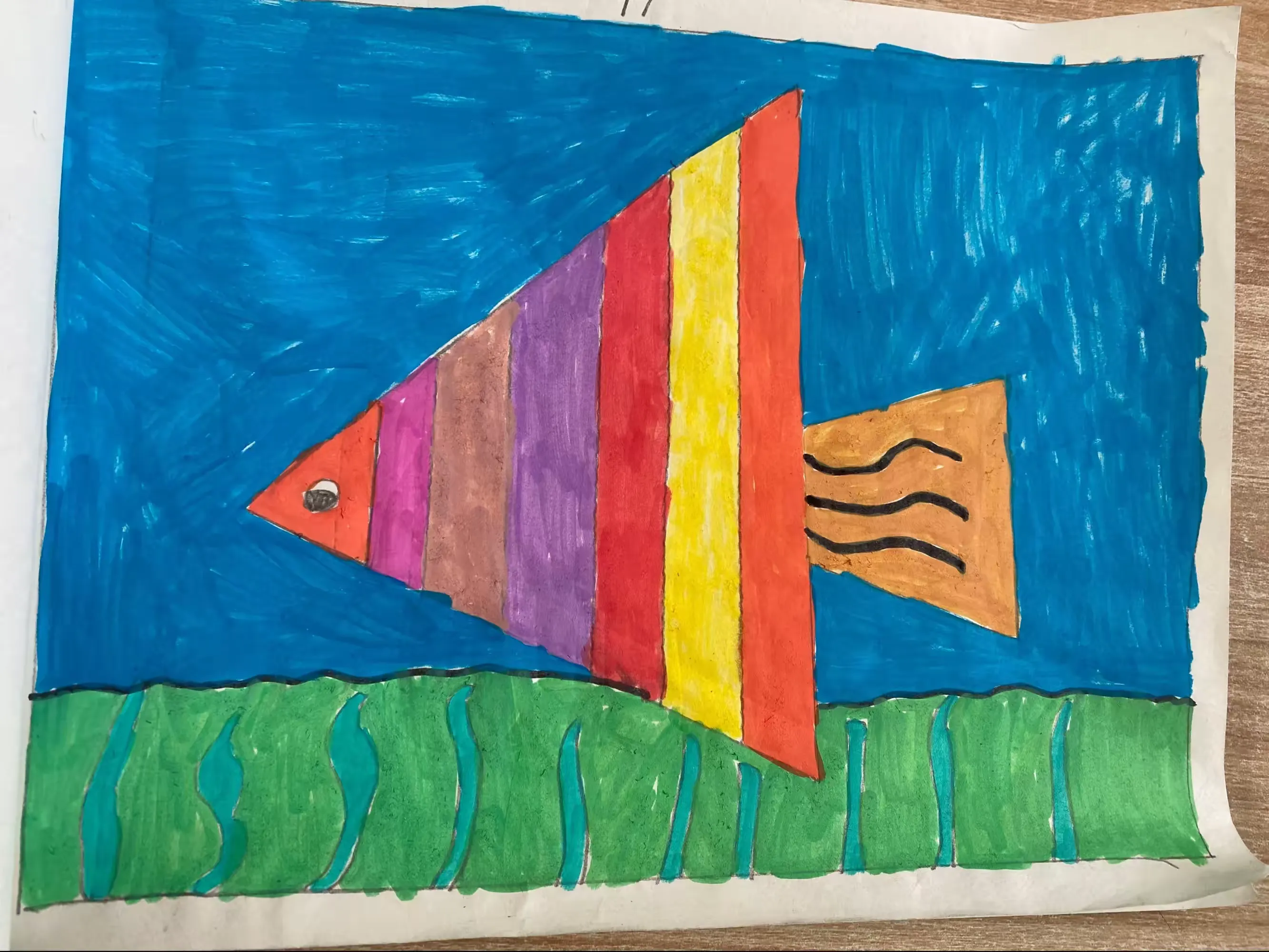 简篇-孩子们眼中的海洋——湖头镇姜家庄联小一年级一班绘画🎨