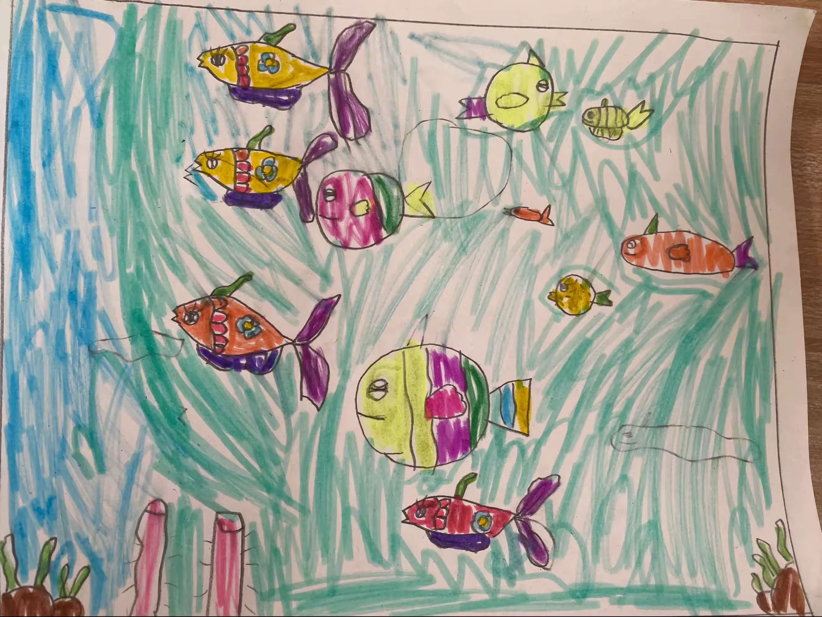简篇-孩子们眼中的海洋——湖头镇姜家庄联小一年级一班绘画🎨