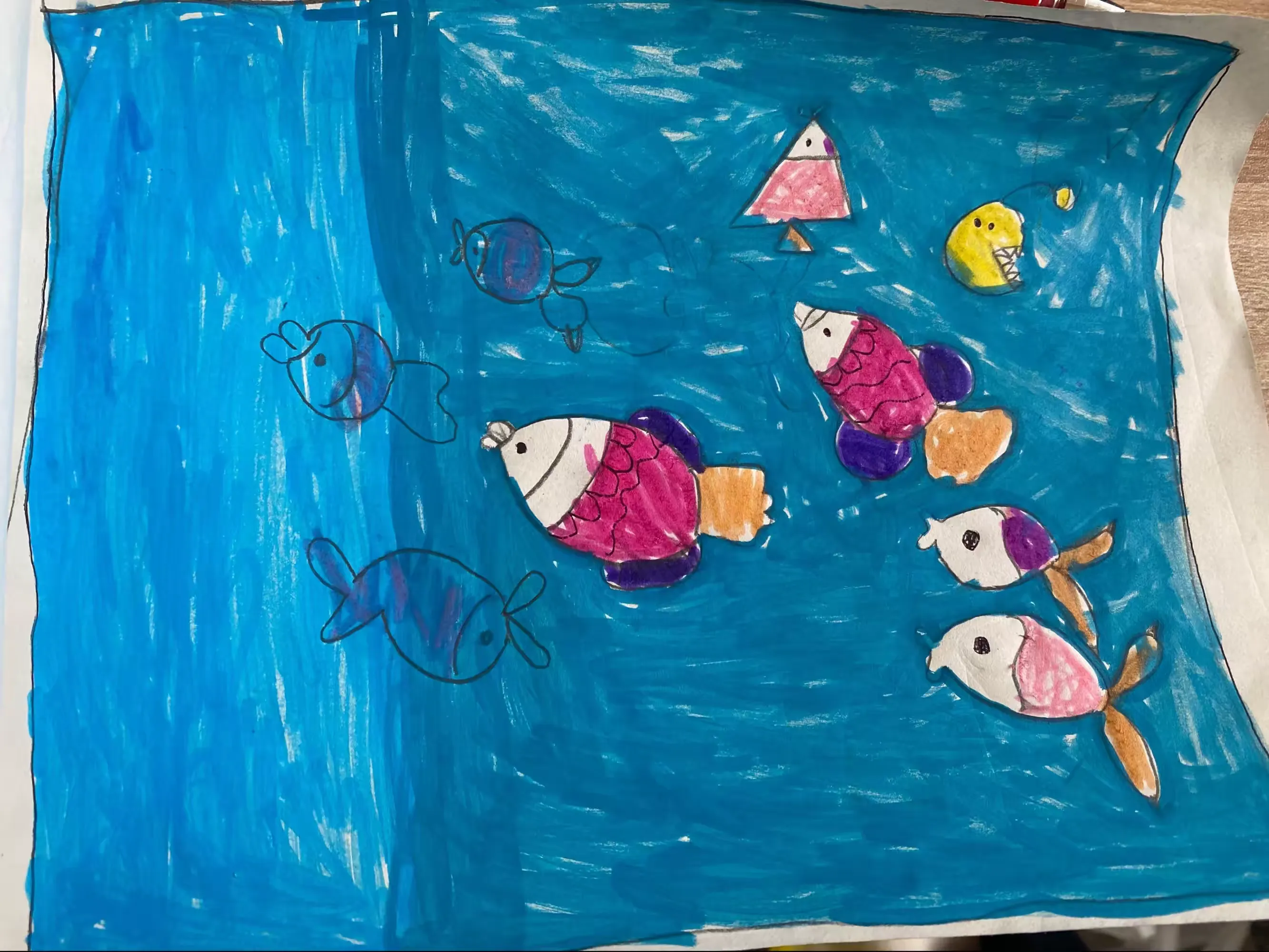 简篇-孩子们眼中的海洋——湖头镇姜家庄联小一年级一班绘画🎨