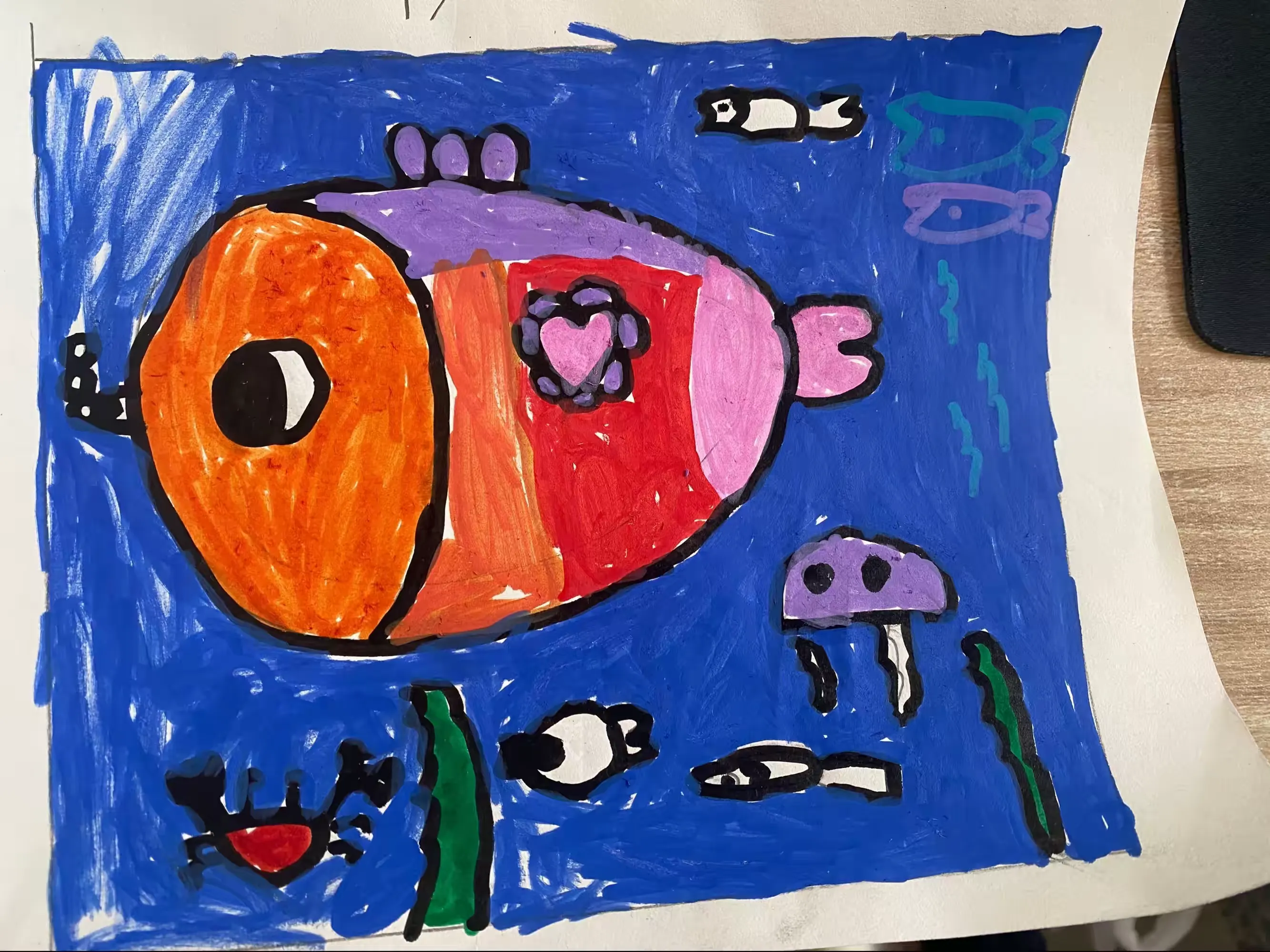 简篇-孩子们眼中的海洋——湖头镇姜家庄联小一年级一班绘画🎨