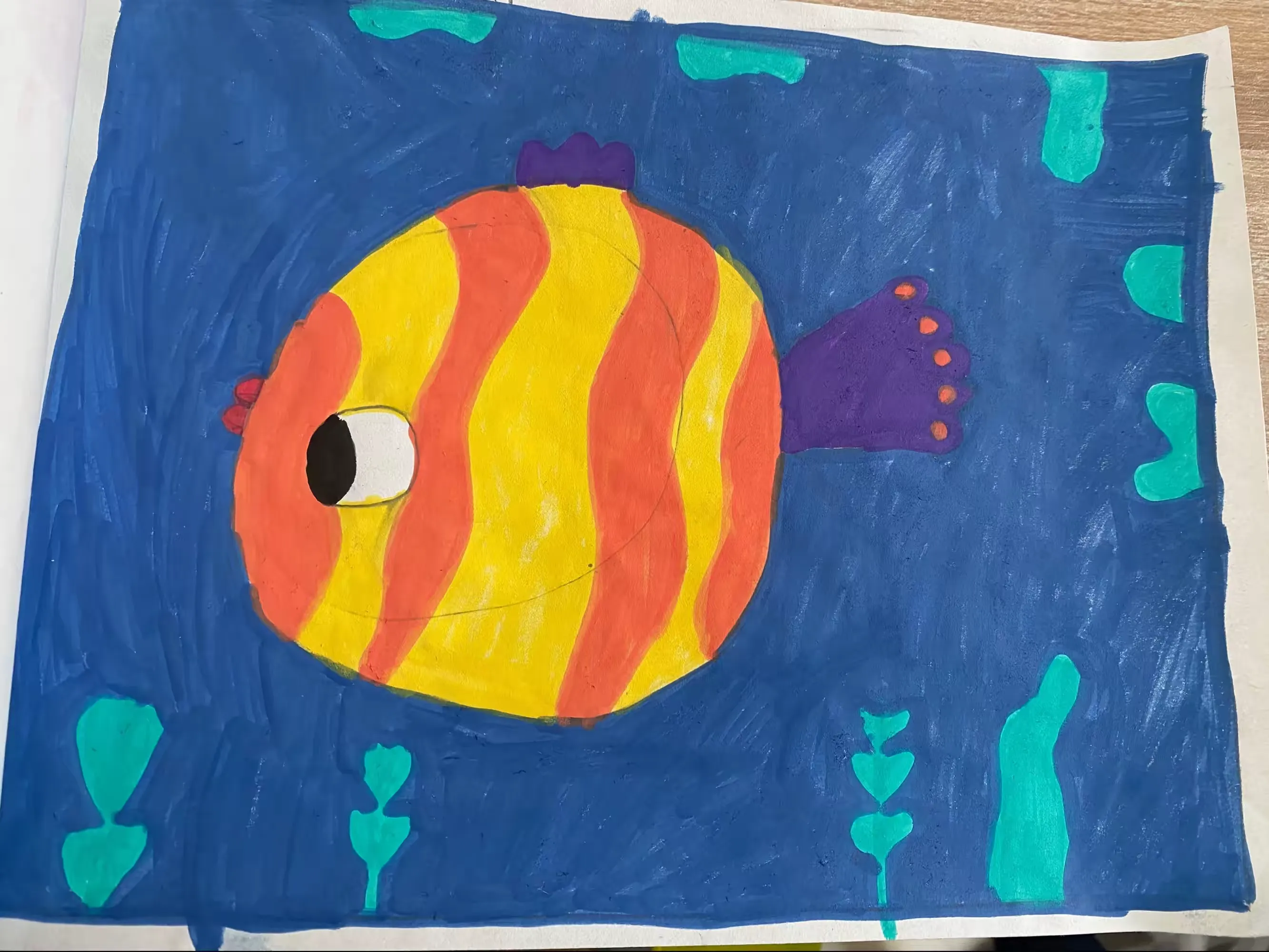 简篇-孩子们眼中的海洋——湖头镇姜家庄联小一年级一班绘画🎨