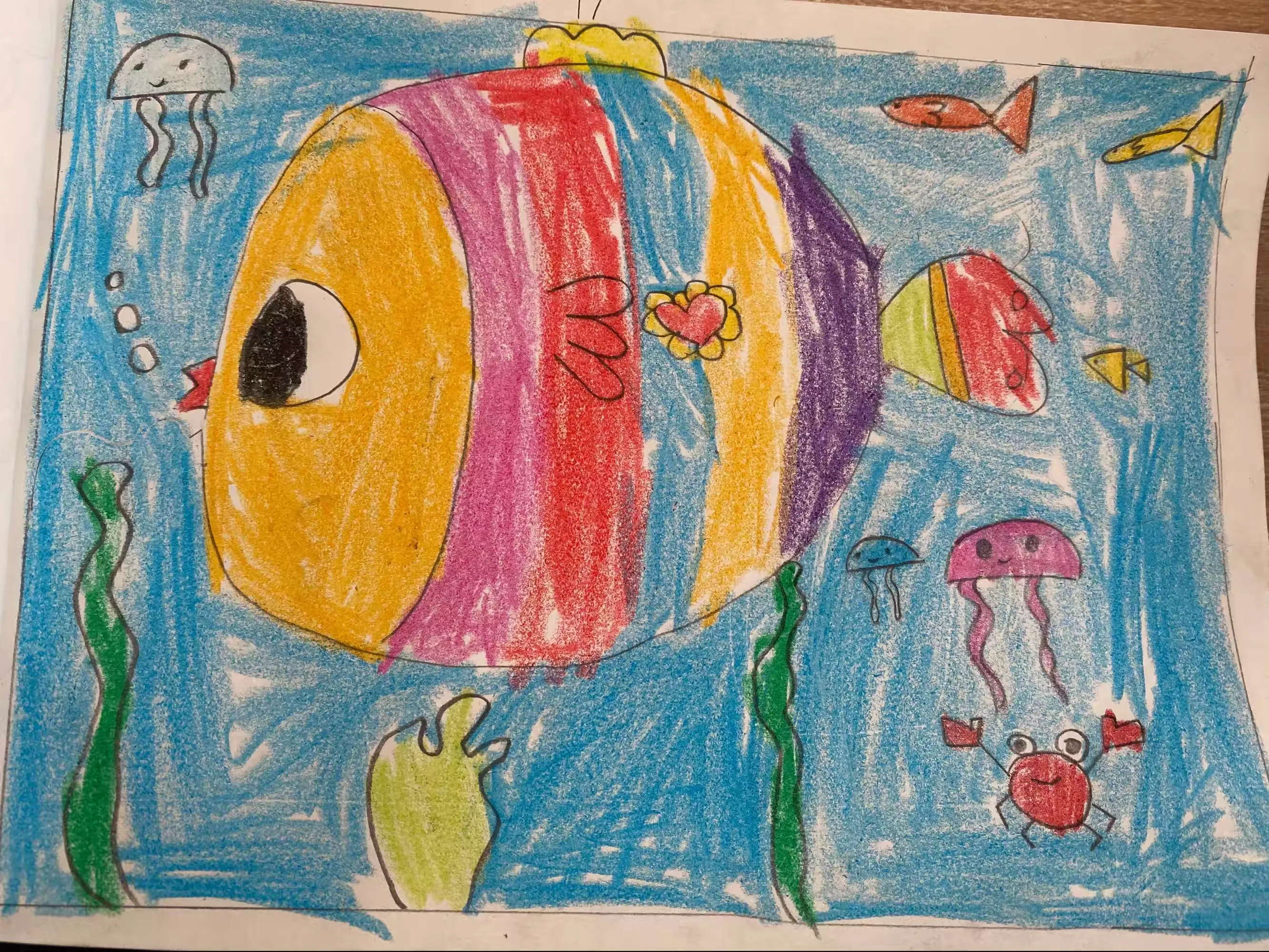 简篇-孩子们眼中的海洋——湖头镇姜家庄联小一年级一班绘画🎨