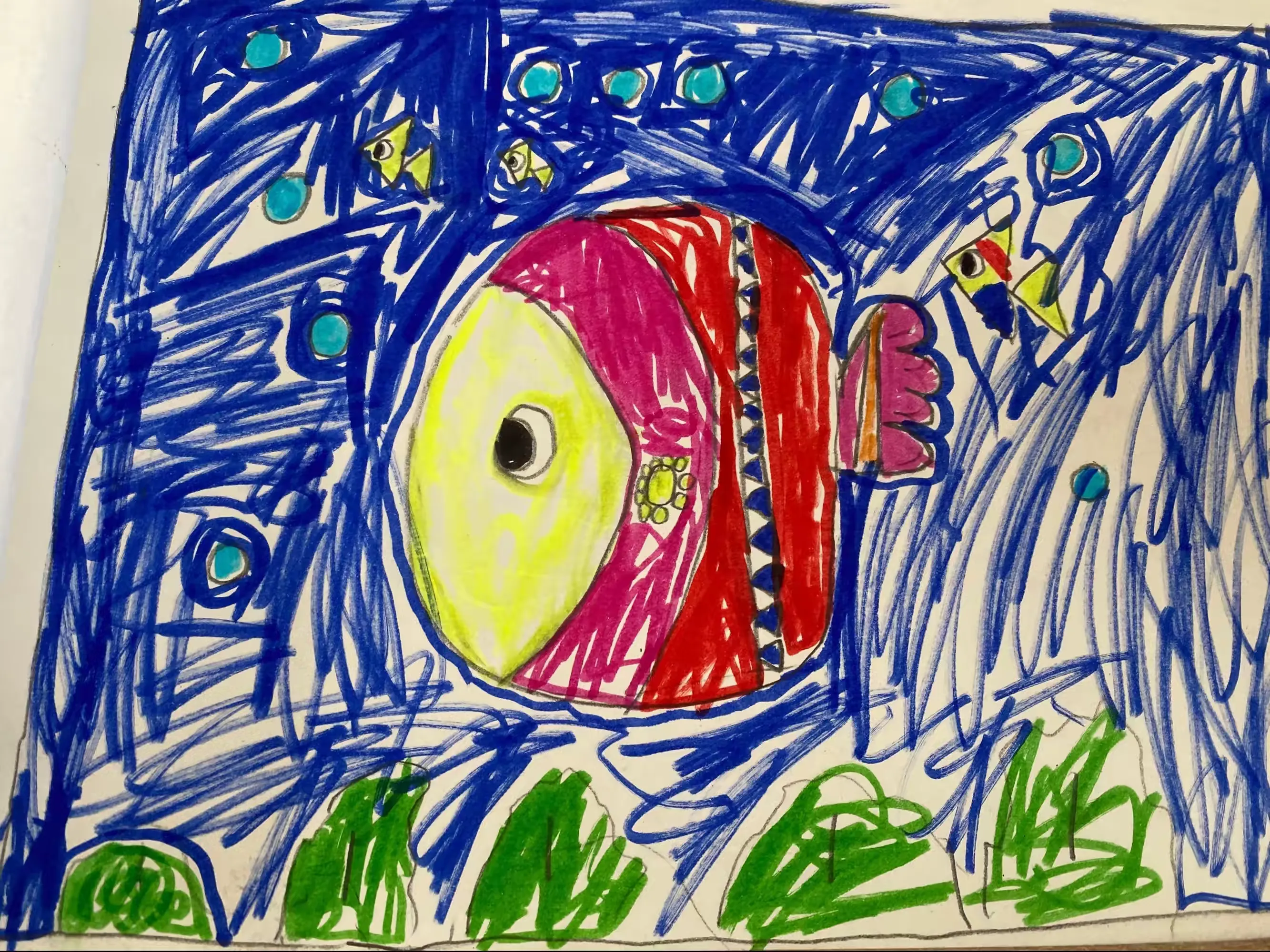 简篇-孩子们眼中的海洋——湖头镇姜家庄联小一年级一班绘画🎨