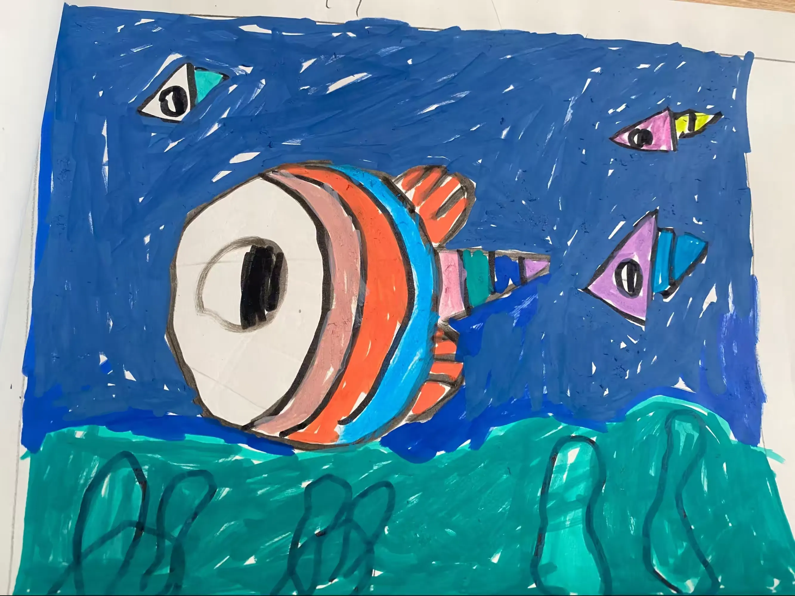 简篇-孩子们眼中的海洋——湖头镇姜家庄联小一年级一班绘画🎨