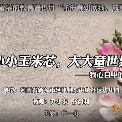 录屏：河南省新乡市延津县东屯镇社区幼儿园：小小玉米芯，大大童世界