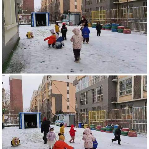 银川市金凤区荣锦幼儿园                      冬天的第一场雪