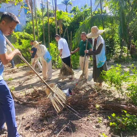 林新村委会开展周末爱国卫生大扫除活动