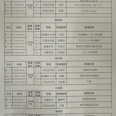 落实核心素养 “创优课堂”赛课                                               ——四里棚赛区