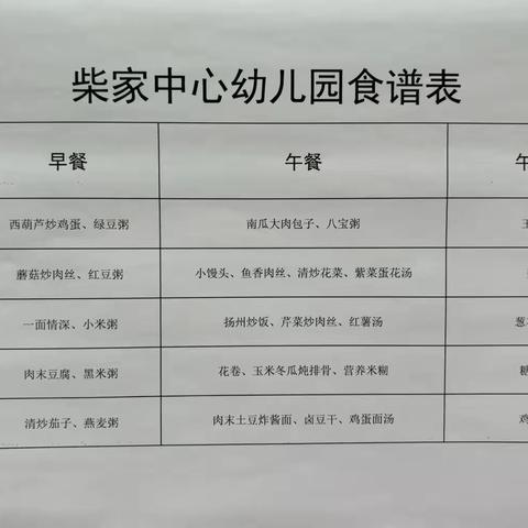 “做良心好菜  吃安心好饭” 河津市柴家中心幼儿园 2024年秋季学期第1周食谱