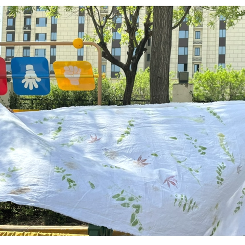 【课程故事】与户外约会，与艺术绘画(三）留住春天，一起趣拓印——富丹友谊幼儿园小四班