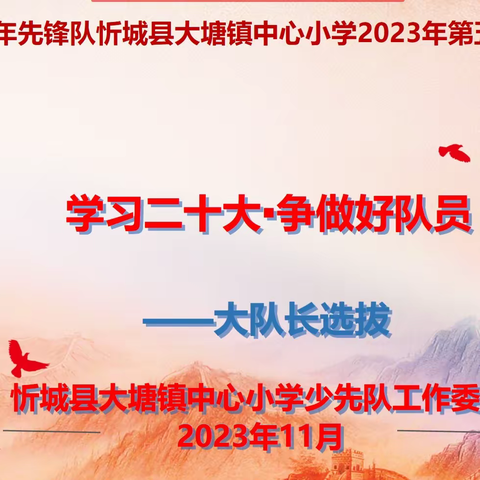 忻城县大塘镇中心小学2023——2024年度第五次少先队代表大会暨大队长选拔