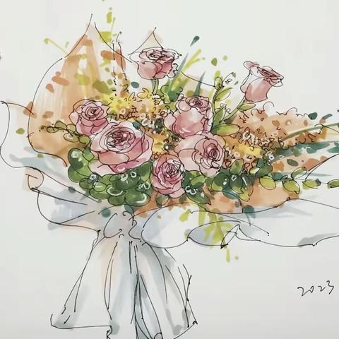 稚绘画室周末课程—《花束💐》