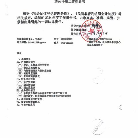 2024年手牵手爱心公益志愿者协会年度工作报告书