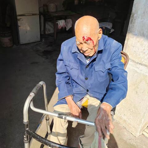 近百岁老人不慎摔倒，网格员与村民竭力救援