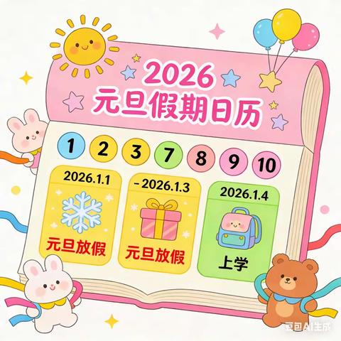 杨各庄中心小学 2026年元旦放假通知及安全温馨提示