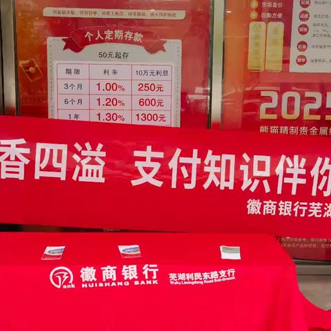 徽商银行芜湖利民东路支行开展“粽香四溢 支付知识伴你行”活动