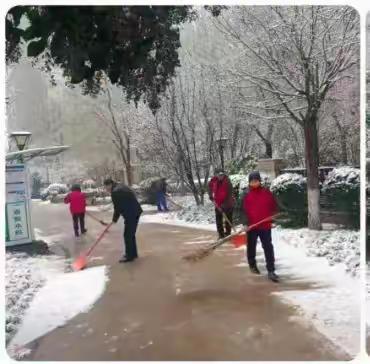 银装素裹美社区，扫雪除冰暖人心