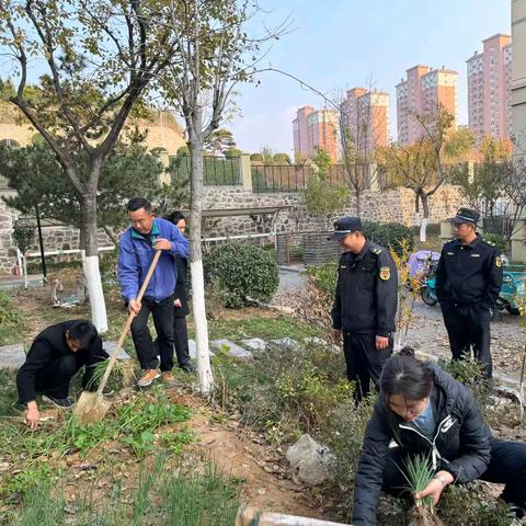 榆山街道锦东社区：清理违规“小菜园” ，共建文明绿色家园