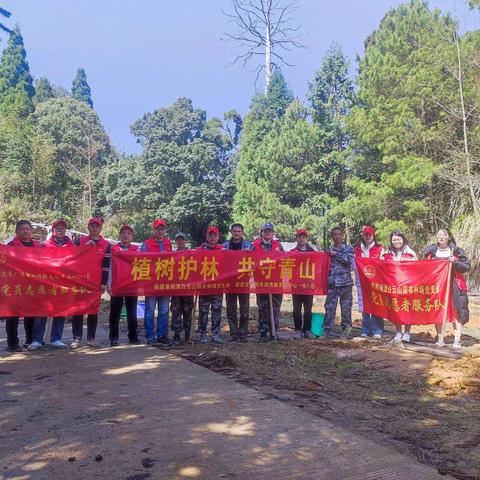 福建省闽清白云山林场开展以 “植树护林，共守青山”为主题的植树节活动。