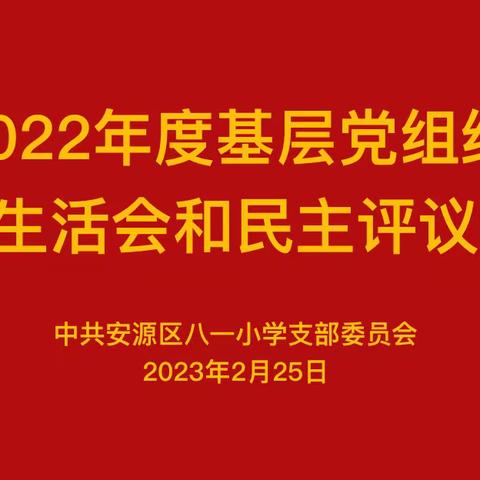 八一小学党支部召开2022年度基层党组织组织生活会和民主评议党员大会