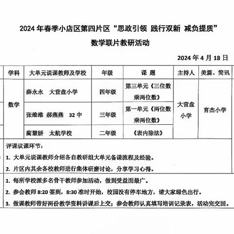 深耕细研踏歌行，同课教研新篇章 —— 记小店区第四片区联片大教研“三七式思政课”交流展示活动纪实