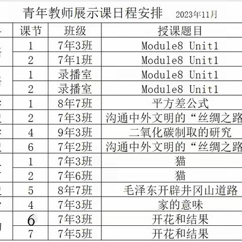 芳华初绽放，磨砺共成长 ——实验学校初中部青年教师展示课