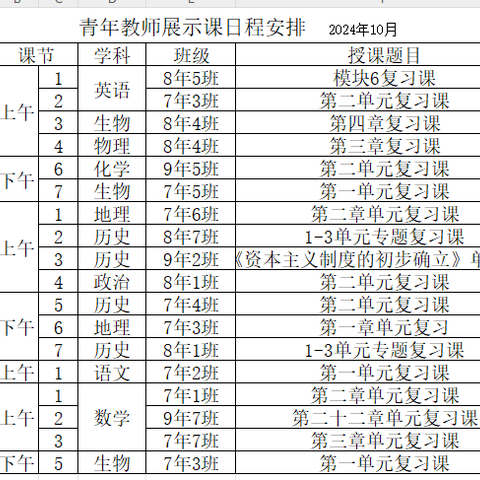 展教学本真，亮课堂风采实验学校初中部青年教师展示课活动