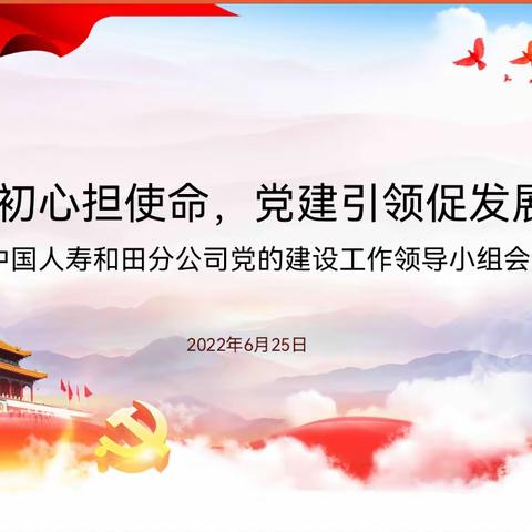 砥砺初心担使命，党建引领促发展—中国人寿和田分公司召开2022年二季度党的建设工作领导小组会议