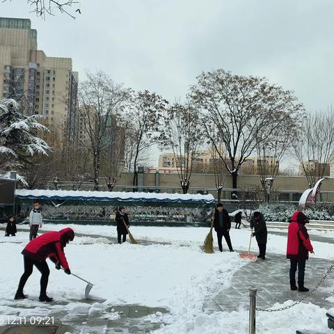 扫出安全路 幸福你我他 --秀水园社区初雪扫雪纪实