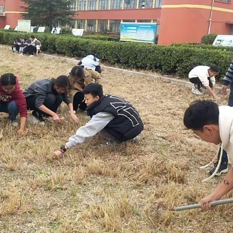 滕州市柴里矿区学校开展“清洁校园 拔草爱校 ”劳动实践促成长教育活动